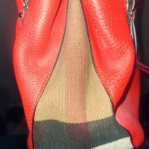 Burberry Red Leather Cross Body Bag